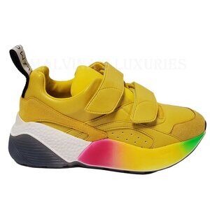 STELLA MCCARTNEY SNEAKERS ECLYPSE YELLOW FAUX LEATHER SHOES sz 38 US 8